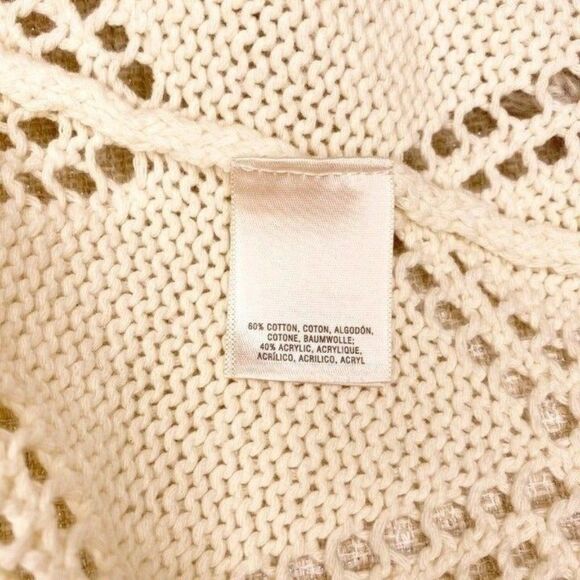 Anthropologie Angel of The North Cream Sweater Cardigan Diamond Print - Picture 10 of 10